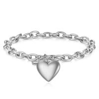 Titanium Steel Bracelet & Bangle, Heart, plated, for woman .09 Inch 