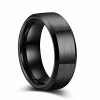 Stainless Steel Finger Ring, 304 Stainless Steel, Vacuum Ion Plating, Unisex black, 8mm 