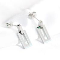 Titanium Steel Drop Earring, Rectangle, plated, for woman 