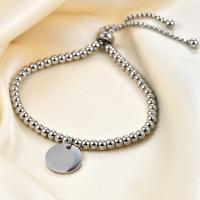 Titanium Steel Bracelet & Bangle, Round, plated, adjustable & for woman cm 