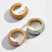 Earring Cuff and Wraps, Zinc Alloy, gold color plated, fashion jewelry & for woman & with rhinestone, golden 