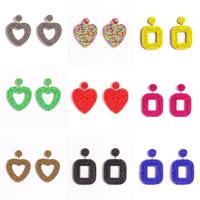 Glass Seed Beads Earring, Seedbead, fashion jewelry & for woman 50*68mm,40*66mm 