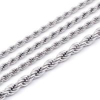 Fashion Stainless Steel Necklace Chain, 316L Stainless Steel, Stick, silver color plated, French Rope Chain & Unisex silver color 