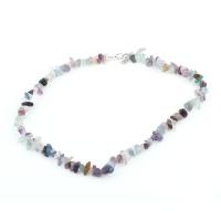 Gemstone Necklaces, Zinc Alloy, with Natural Fluorite, for woman, mixed colors .2 cm 