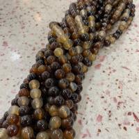 Agate Beads, Round, DIY, coffee color Approx 38 cm 