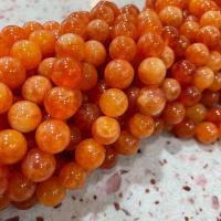 Sonnenstein Perle, rund, DIY, rote Orange, Länge:ca. 38 cm, verkauft von Strang