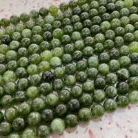 Perles de Pierre jade, Pierre de jaspe, Rond, DIY, vert Environ 38 cm, Vendu par brin