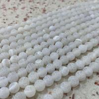 Natürliche Effloresce Achat Perlen, Auswitterung Achat, DIY, weiß, Länge:ca. 38 cm, verkauft von Strang