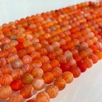 Abalorios de Ágata Envejecida, Bricolaje, naranja rojizo, longitud:aproximado 38 cm, Vendido por Sarta