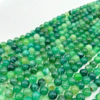 Natürliche Drachen Venen Achat Perlen, Drachenvenen Achat, poliert, DIY, grün, Länge:ca. 38 cm, verkauft von Strang
