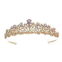 Bridal Tiaras, Zinc Alloy, with Cubic Zirconia, plated, for woman & faceted 35mm, Inner Approx 130mm 