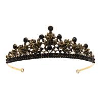 Bridal Tiaras, Zinc Alloy, with Cubic Zirconia, gold color plated, for woman & faceted 45mm, Inner Approx 130mm 
