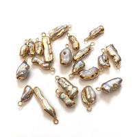Colgante de cobre con perla cultivada de agua dulce  , Perlas cultivadas de agua dulce, con metal, Irregular, chapado en color dorado, Bricolaje, 3x10-10x35mm, Vendido por UD