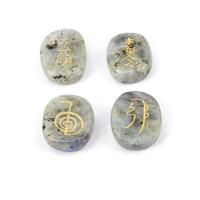 Décoration de pierre perles, Labradorite, ellipse, vernis au four, styles différents pour le choix Vendu par PC