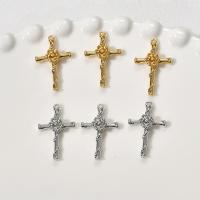 Colgantes de Cruces de latón, metal, chapado, Joyería, más colores para la opción, 23x15mm, Vendido por UD