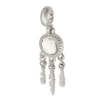 Zinc Alloy European Pendants, silver color plated, DIY & with rhinestone, silver color Approx 5mm 