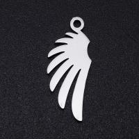 Stainless Steel Wing Shape Pendant, 201 Stainless Steel, Feather, Vacuum Ion Plating, fashion jewelry & polished & DIY & Unisex 