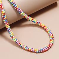 Rondelle Polymer Clay Beads, argile de polymère, DIY, couleurs mélangées Environ 13 pouce, Environ Vendu par brin
