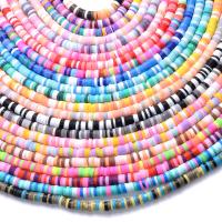 Rondelle Polymer Clay Beads, argile de polymère, DIY & normes différentes pour le choix, couleurs mélangées, 4mm,6mm Environ 15 pouce, Vendu par brin