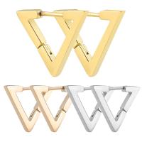 Stainless Steel Huggie Hoop Earring, 304 Stainless Steel, Triangle, Vacuum Ion Plating, fashion jewelry & Unisex 