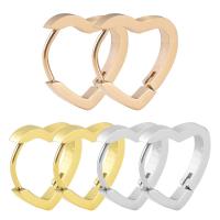 Stainless Steel Huggie Hoop Earring, 304 Stainless Steel, Heart, Vacuum Ion Plating, fashion jewelry & for woman 