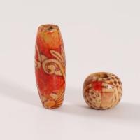 Perles en bois peintes, DIY, couleurs mélangées  Vendu par sac