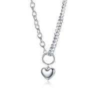 Stainless Steel Jewelry Necklace, 304 Stainless Steel, Heart, fashion jewelry & for woman, original color, 15.5mm Approx 16.93 Inch 