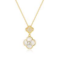 Cubic Zircon Micro Pave Brass Necklace, with 304 Stainless Steel Chain, with 2.36inch extender chain, gold color plated, fashion jewelry & micro pave cubic zirconia & for woman Approx 15.75 Inch 