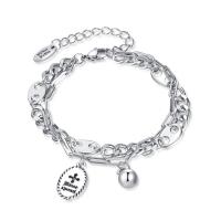 Stainless Steel Charm Bracelet, 304 Stainless Steel, with Zinc Alloy, with 2.36inch extender chain, fashion jewelry & for woman, original color Approx 6.3 Inch 