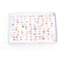Anillo de dedo de aleación de Zinc, para mujer & con diamantes de imitación, color mixto, 17mm, 100PCs/Caja, Vendido por Caja