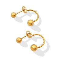 Titanium Steel Earrings, titanium post pin, plated, for woman, golden 