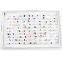 Zink-Legierung Ring Set, Zinklegierung, mit kubischer Zirkonia, für Frau, gemischte Farben, 17mm, 100PCs/Box, verkauft von Box