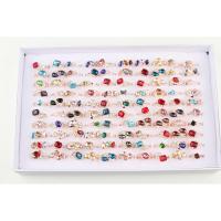 Zink-Legierung Ring Set, Zinklegierung, mit kubischer Zirkonia, für Frau & mit Strass, gemischte Farben, 17mm, 100PCs/Box, verkauft von Box