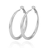 Zinc Alloy Hoop Earring, zinc alloy hoop earring, plated, for woman 50mm 