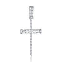 Cubic Zircon Micro Pave Brass Necklace, Cross, plated, Unisex & micro pave cubic zirconia Approx 24 Inch 