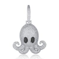 Cubic Zircon Micro Pave Brass Necklace, Octopus, plated, Unisex & micro pave cubic zirconia Approx 24 Inch 