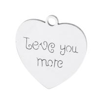 pendentifs de cœur en inox , Acier inoxydable 304, coeur, bijoux de mode & émail, couleur originale Environ 2.5mm, Vendu par PC