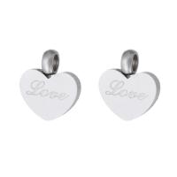 Stainless Steel Heart Pendants, 304 Stainless Steel, fashion jewelry, original color Approx 1mm 