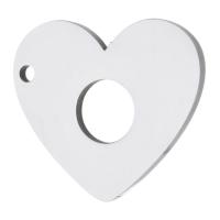 pendentifs de cœur en inox , Acier inoxydable 304, coeur, bijoux de mode, couleur originale Environ 1.5mm, Vendu par PC