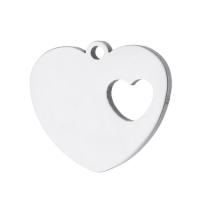 pendentifs de cœur en inox , Acier inoxydable 304, coeur, bijoux de mode, couleur originale Environ 1mm, Vendu par PC