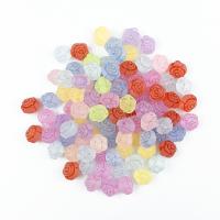 Acryl Schmuck Perlen, Blume, Epoxidharzklebstoff, DIY & verschiedene Stile für Wahl, gemischte Farben, 10.9x10.5mm, Bohrung:ca. 1.8mm, ca. 200PCs/Tasche, verkauft von Tasche