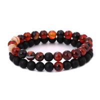Gemstone Bracelets, Natural Stone, with Elastic Thread, Round, 2 pieces & fashion jewelry & Unisex 8mm Approx 19 