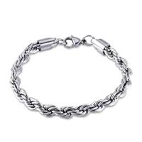 Titanium Steel Bracelet & Bangle, Round, silver color plated, fashion jewelry & Unisex silver color 