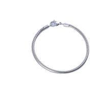 Titanium Steel Bracelet & Bangle, Stick, silver color plated & Unisex, silver color, 3mm 