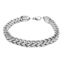 Edelstahl Armbänder, 316 L Edelstahl, rund, silberfarben plattiert, unterschiedliche Länge der Wahl & unisex, Silberfarbe, 6.2mm, Länge:24 cm, verkauft von PC