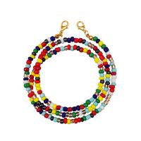 Glass Seed Beads Necklace, Seedbead, with Zinc Alloy, Stick, plated, for woman cm 