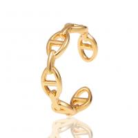 metal Anillo de dedo Cuff, chapado en color dorado, Ajustable & para mujer & hueco, 20mm, Vendido por UD