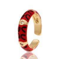 Латунь Манжеты палец кольцо, плакирован золотом, Регулируемый & Женский & эмаль, Много цветов для выбора, 22mm, продается PC