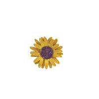 Zinc Alloy Jewelry Brooch, Sunflower, gold color plated, stoving varnish & for woman 