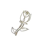 Zinc Alloy Jewelry Brooch, Rose, gold color plated, for woman & hollow 